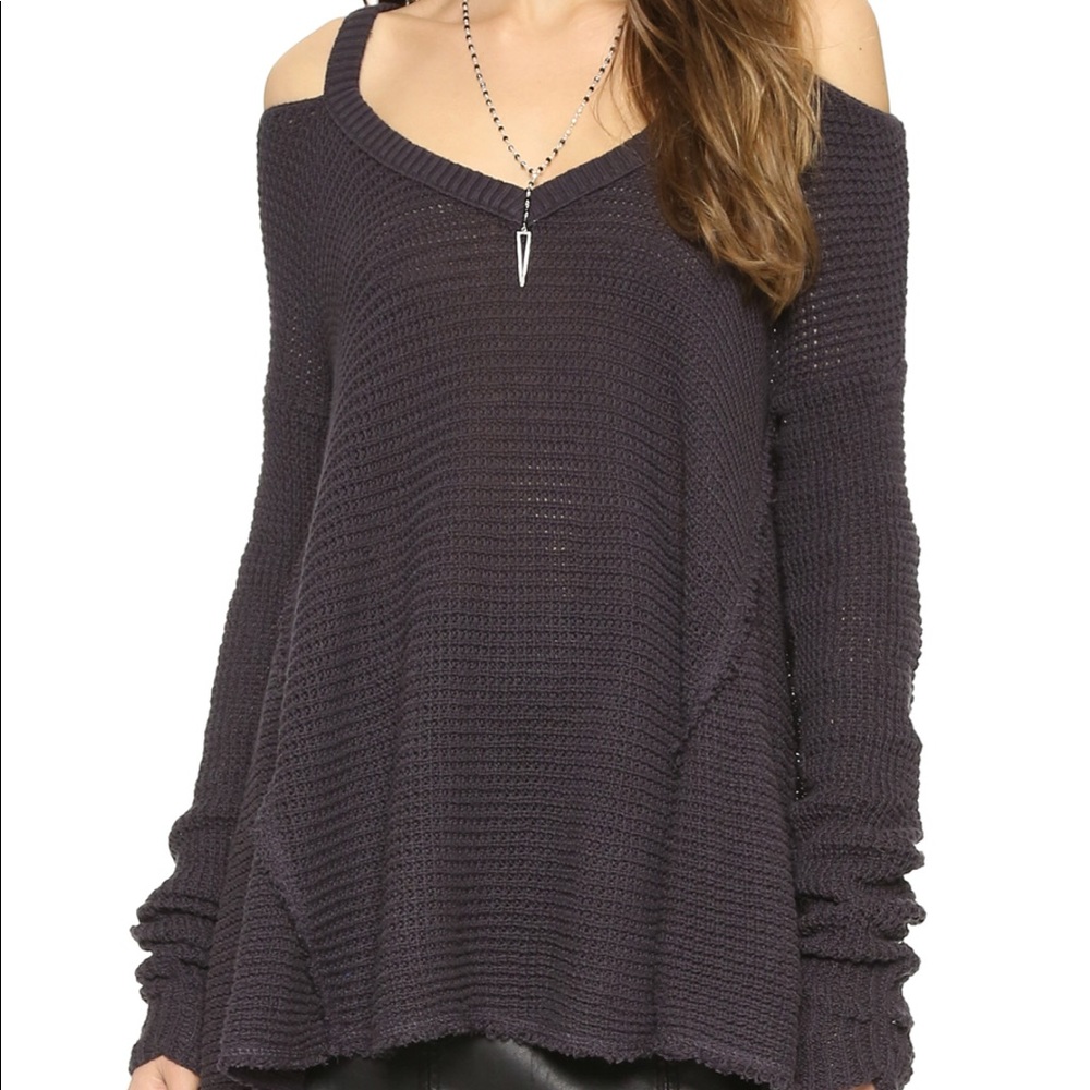 free people charcoal moonshine v neck